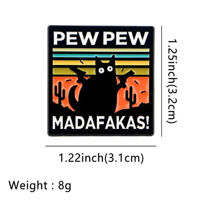 Sarcastic Black Cat Enamel Brooch
