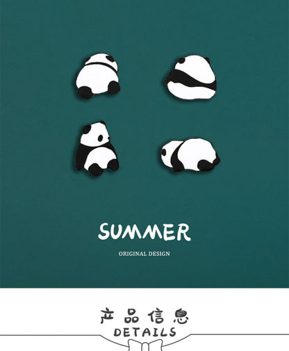 Quirky Panda Posture Brooch Set