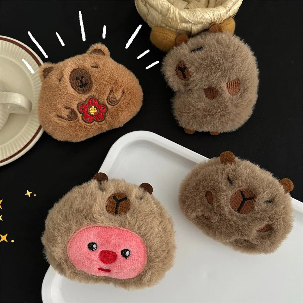 Capybara Plush Enamel Brooch Set