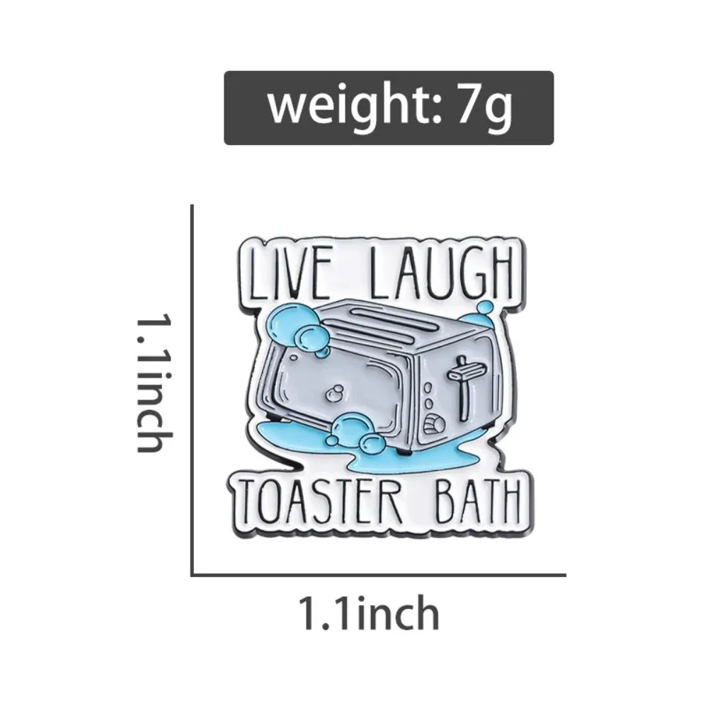 Dark Humor Toaster Bath Meme Lapel Brooch