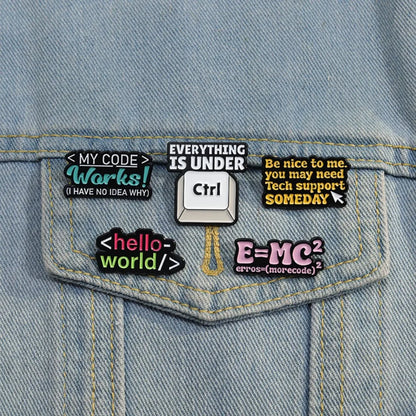 Coding Developer Meme Lapel Brooches Pack