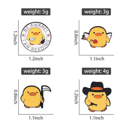Quirky Yellow Duck Character Brooches