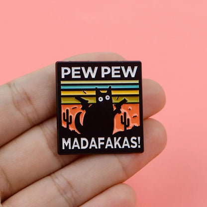 Sarcastic Black Cat Enamel Brooch