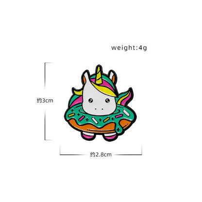 Kawaii Rainbow Unicorn Lapel Brooches Pack