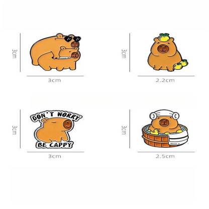 Funny Capybara Animal Brooches with Turtle Crocodile Pelican