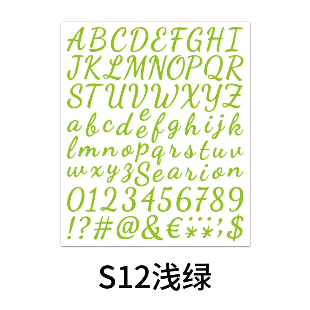 5 قطع 26 ملصقات مخططة للأحرف الأبجدية من الألف إلى الياء مقاومة للماء وملونة ومبتكرة لوازم صناعة الحرف اليدوية 
