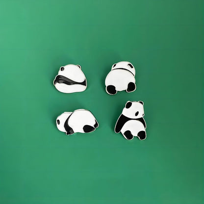 Quirky Panda Posture Brooch Set
