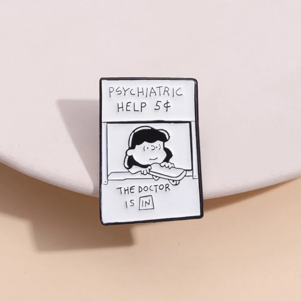 5¢ Therapy Booth Enamel Brooch
