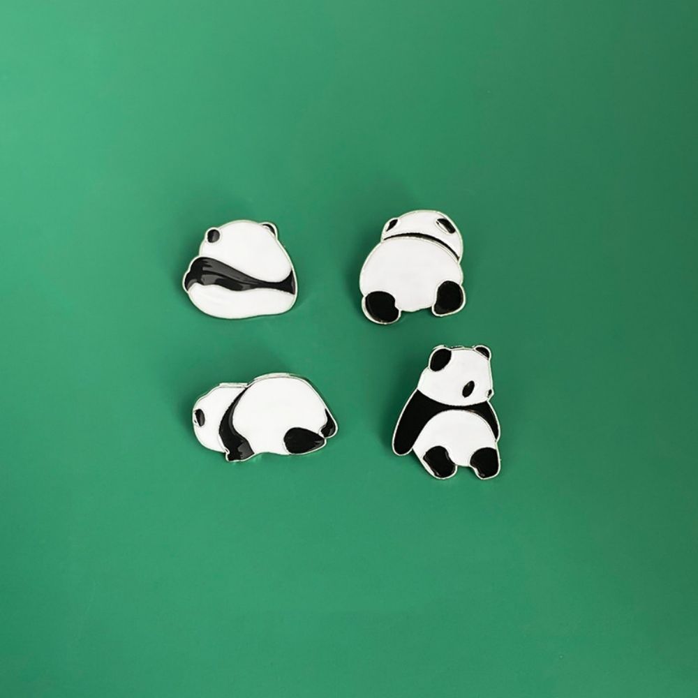 Quirky Panda Posture Brooch Set