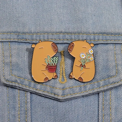 Calm Capybara Brooch Collection
