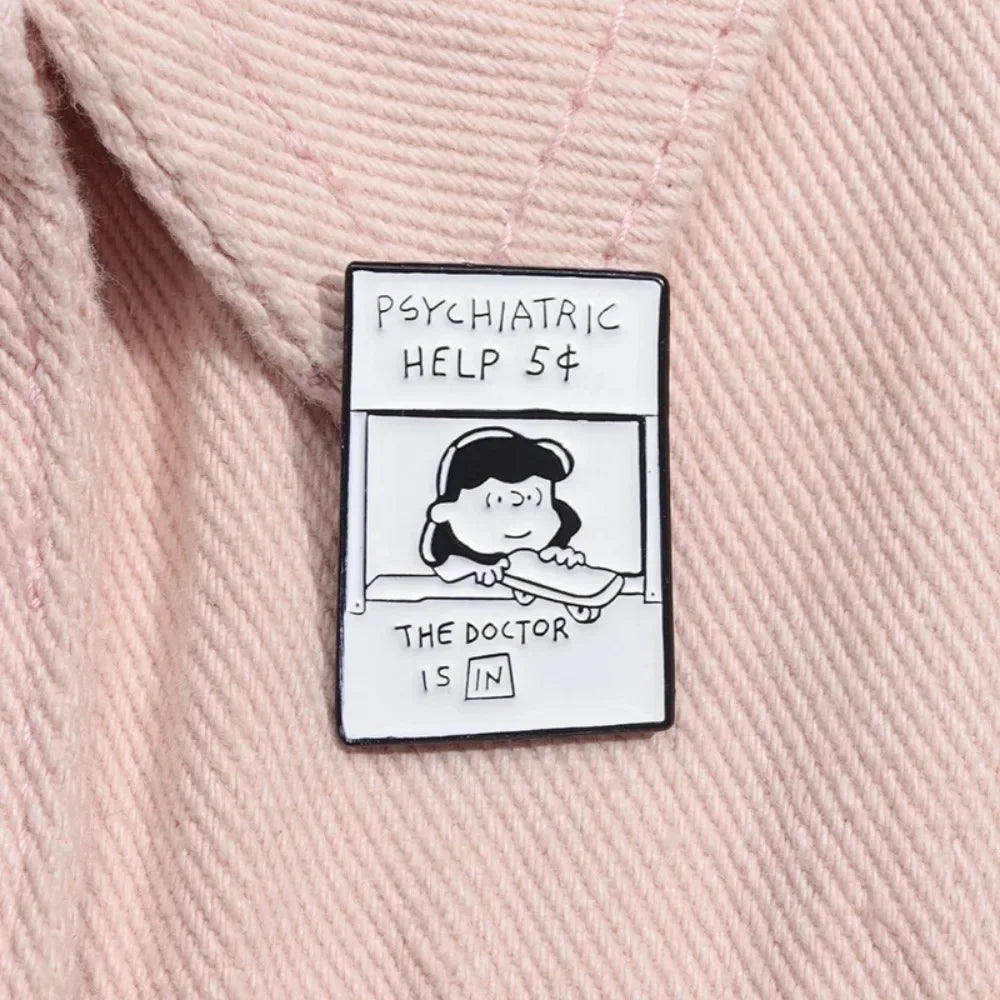 5¢ Therapy Booth Enamel Brooch