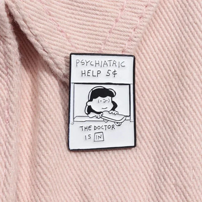 5¢ Therapy Booth Enamel Brooch
