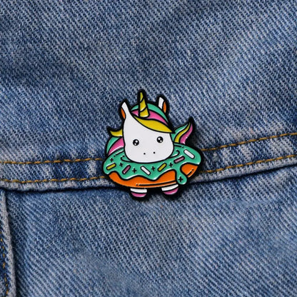 Kawaii Rainbow Unicorn Lapel Brooches Pack