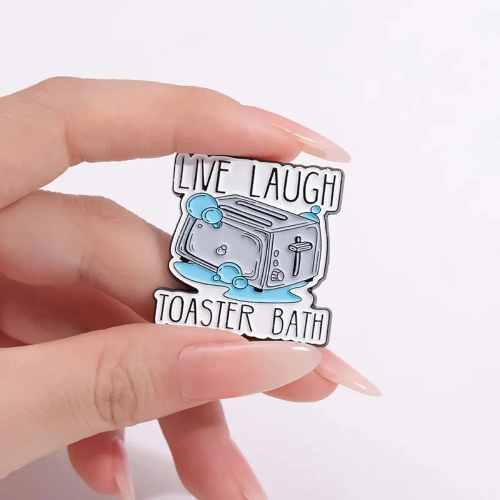 Dark Humor Toaster Bath Meme Lapel Brooch