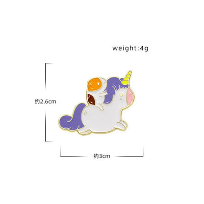 Kawaii Rainbow Unicorn Lapel Brooches Pack