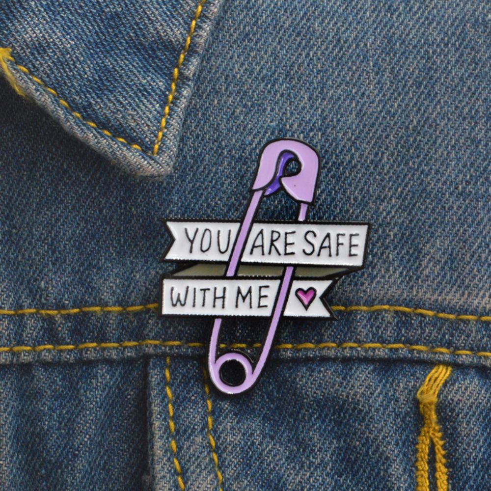 Sweet Love Quote Ribbon Safety Pin Lapel Brooch