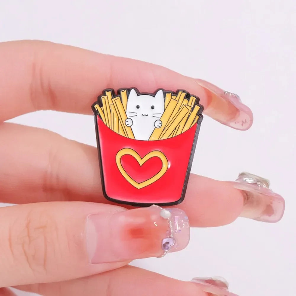 Food Lover Cat Brooch Collection