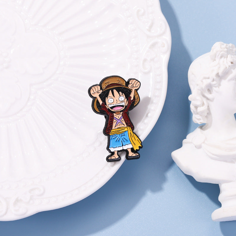 Cartoon Anime Pirate Luffy Badge Brooch