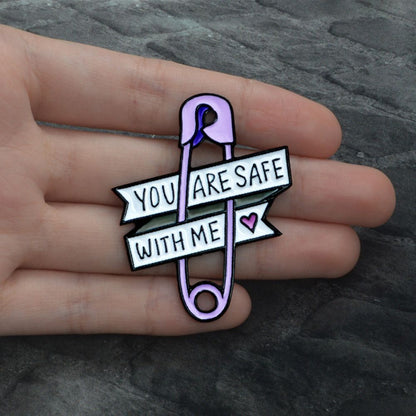 Sweet Love Quote Ribbon Safety Pin Lapel Brooch
