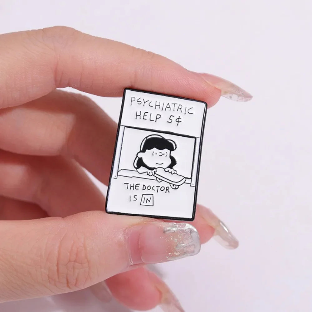 5¢ Therapy Booth Enamel Brooch