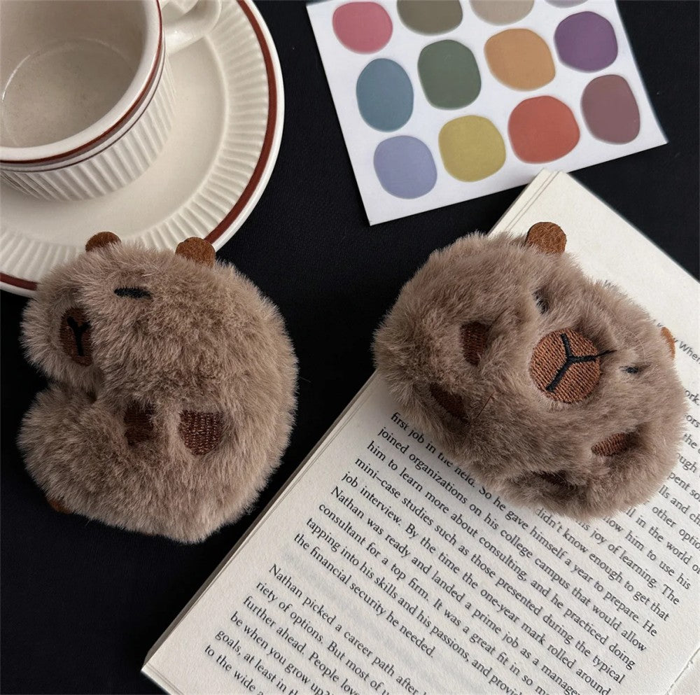 Capybara Plush Enamel Brooch Set