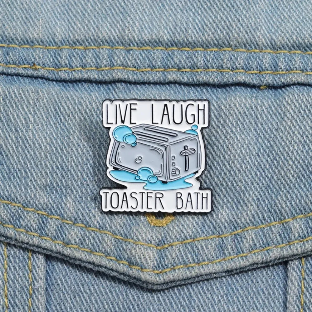 Dark Humor Toaster Bath Meme Lapel Brooch