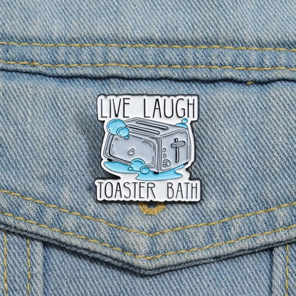 Dark Humor Toaster Bath Meme Lapel Brooch