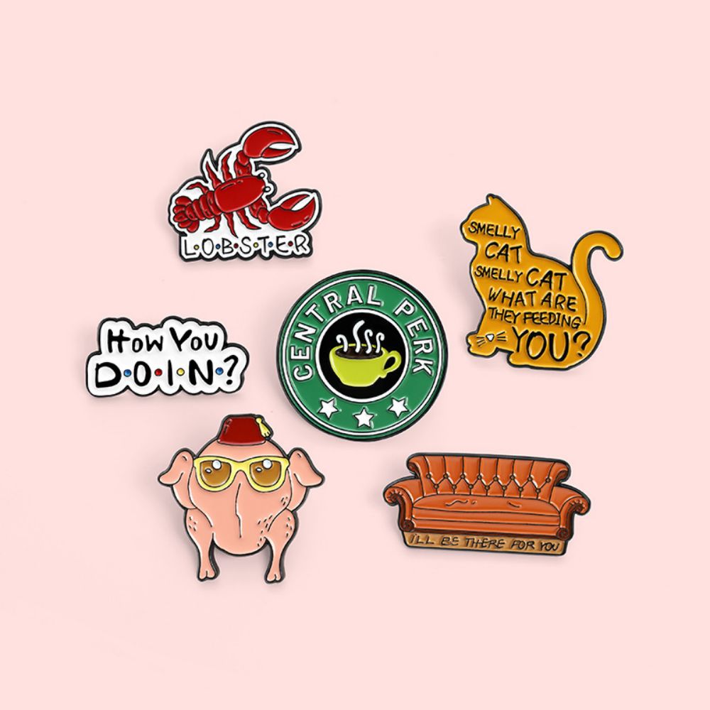 Smelly Cat & Lobster Friends Brooch Set