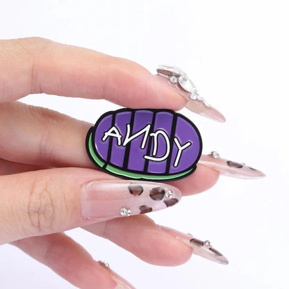 Buzz Woody Andy Name Foot Print Lapel Brooches