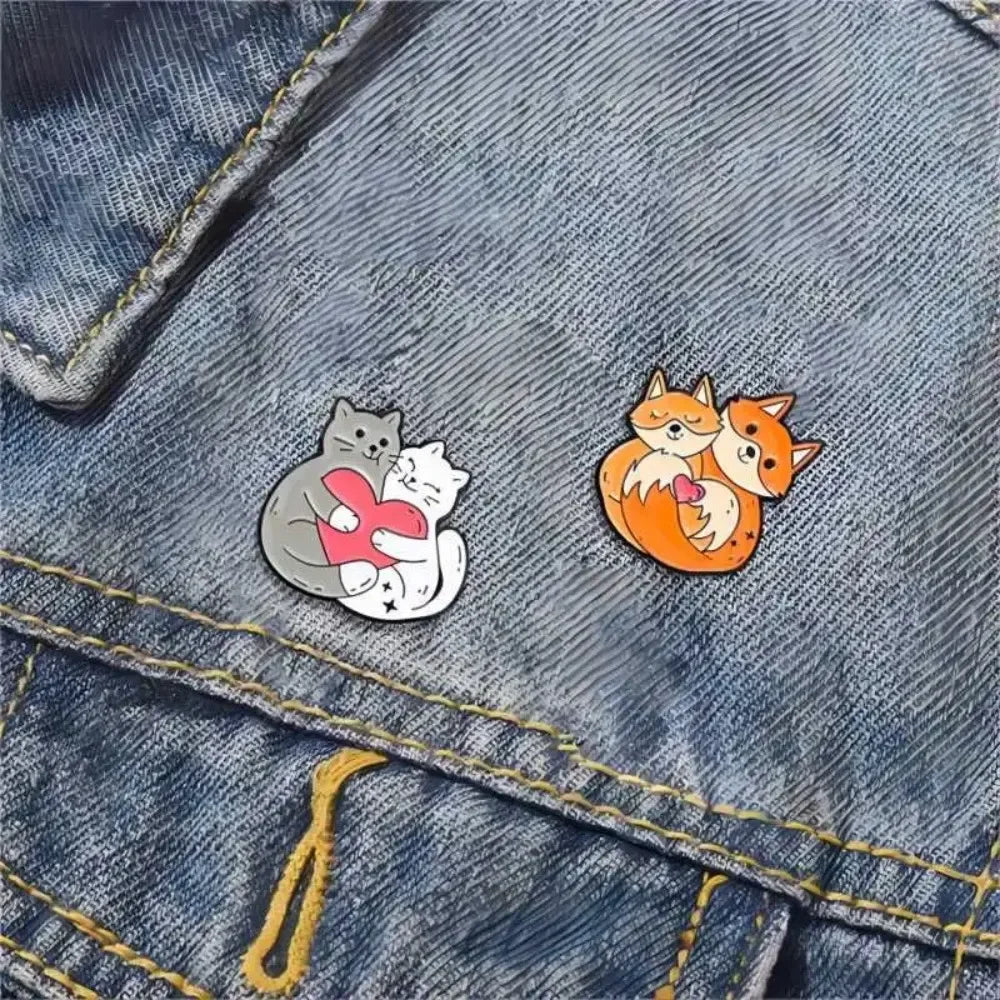 Kawaii Hugging Pet Lapel Brooches