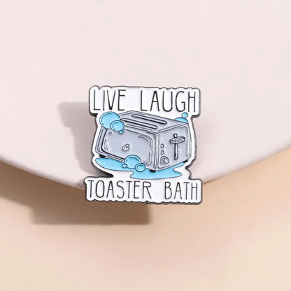 Dark Humor Toaster Bath Meme Lapel Brooch