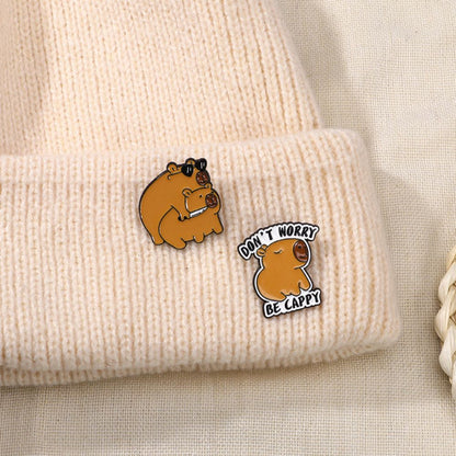 Cute Capybara Enamel Brooch Collection