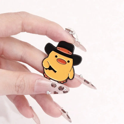 Quirky Yellow Duck Character Brooches