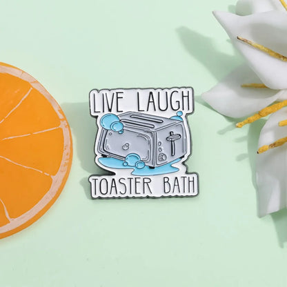 Dark Humor Toaster Bath Meme Lapel Brooch