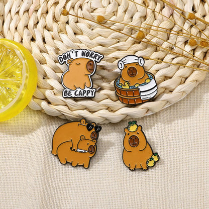 Cute Capybara Enamel Brooch Collection