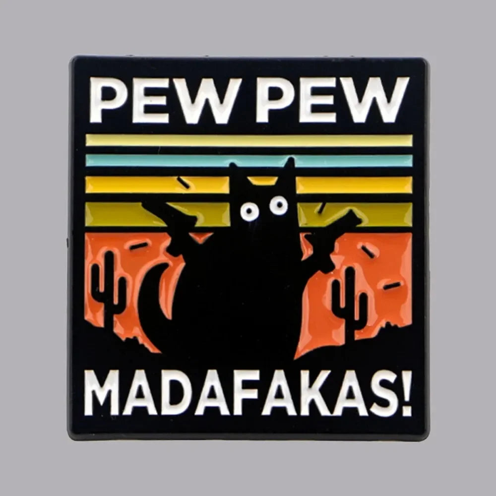 Sarcastic Black Cat Enamel Brooch
