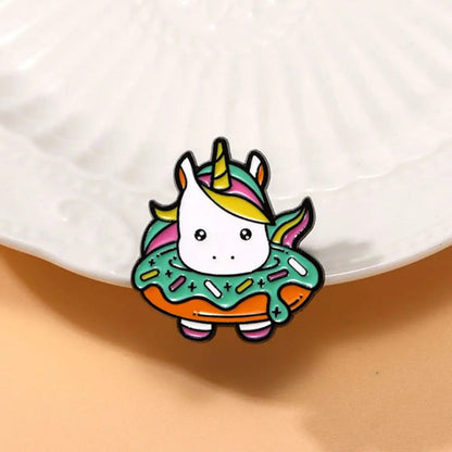 Kawaii Rainbow Unicorn Lapel Brooches Pack