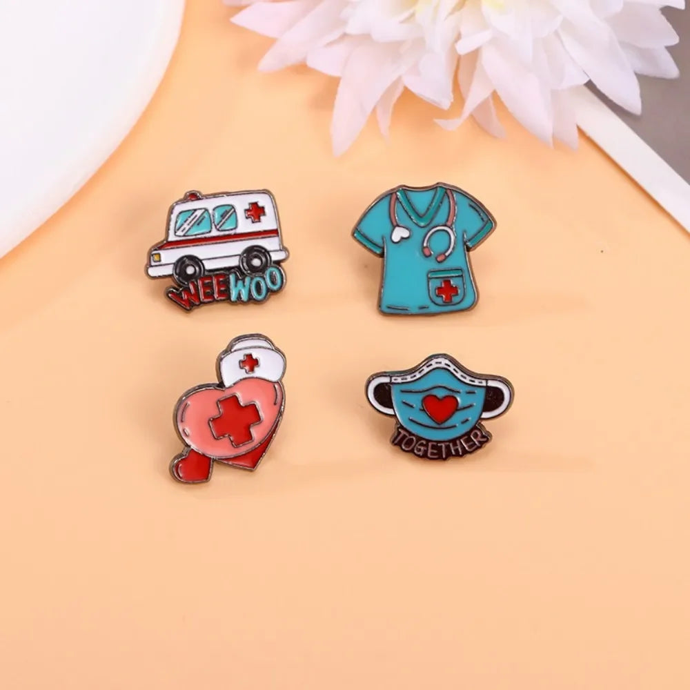 Funny Hospital & Nurse Brooch Set