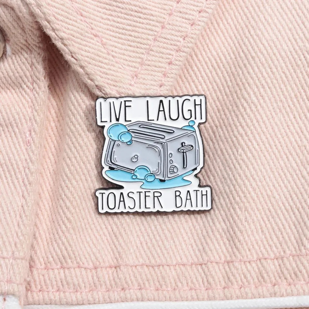 Dark Humor Toaster Bath Meme Lapel Brooch