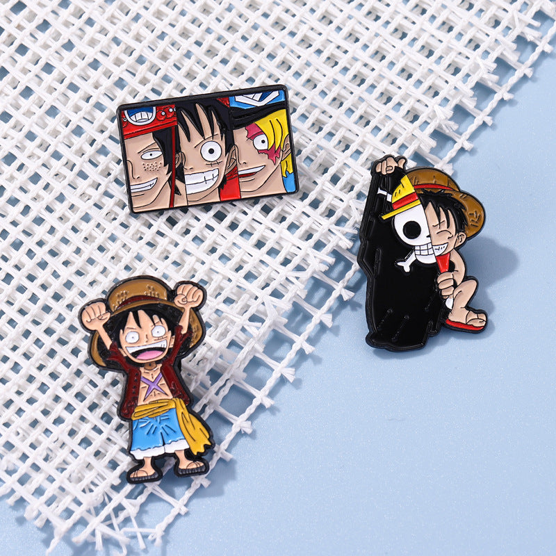 Cartoon Anime Pirate Luffy Badge Brooch