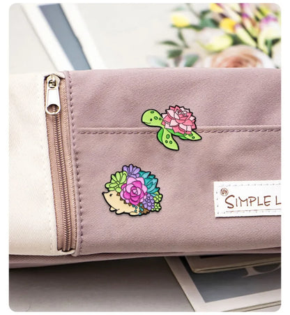 Floral Succulent Creature Brooch Collection