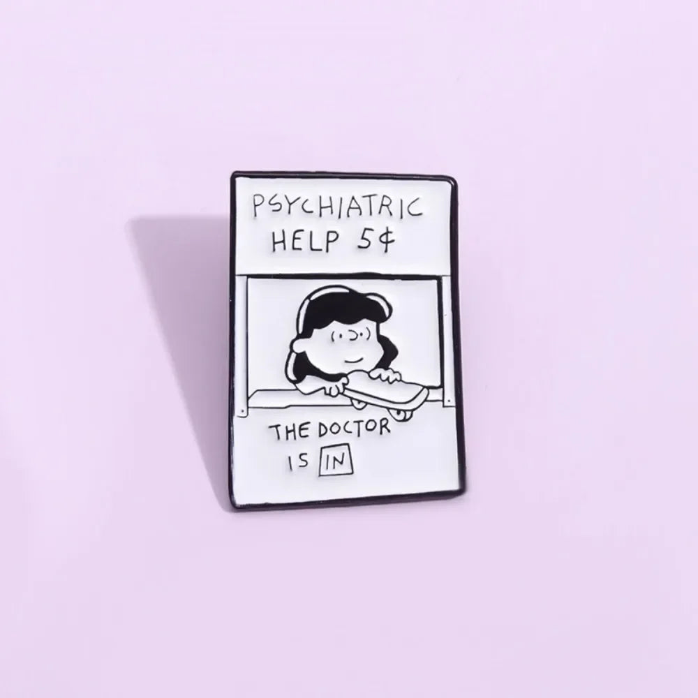 5¢ Therapy Booth Enamel Brooch