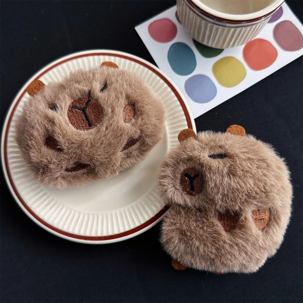 Capybara Plush Enamel Brooch Set