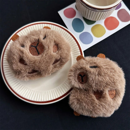Capybara Plush Enamel Brooch Set