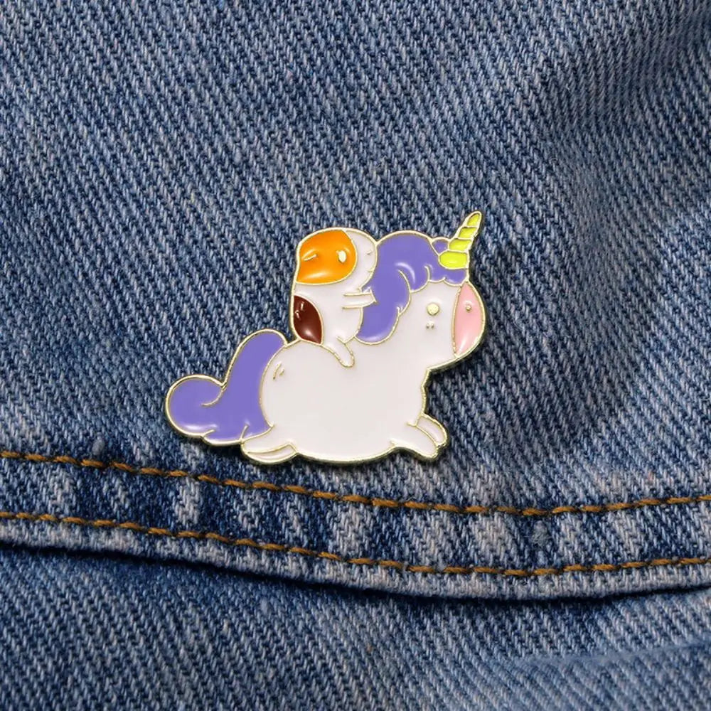 Kawaii Rainbow Unicorn Lapel Brooches Pack