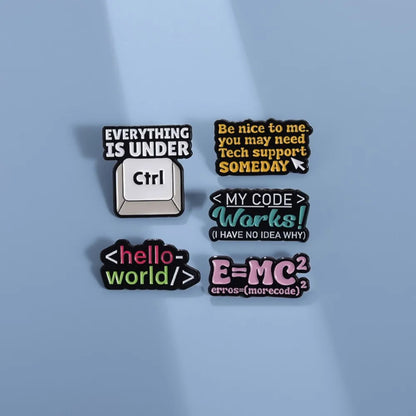 Coding Developer Meme Lapel Brooches Pack