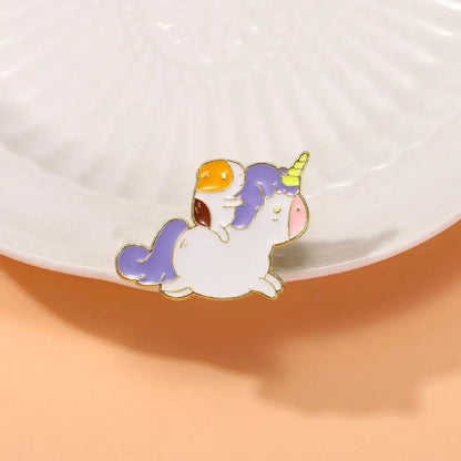 Kawaii Rainbow Unicorn Lapel Brooches Pack