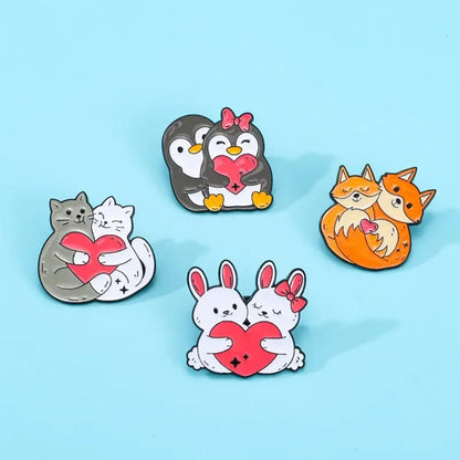 Kawaii Hugging Pet Lapel Brooches