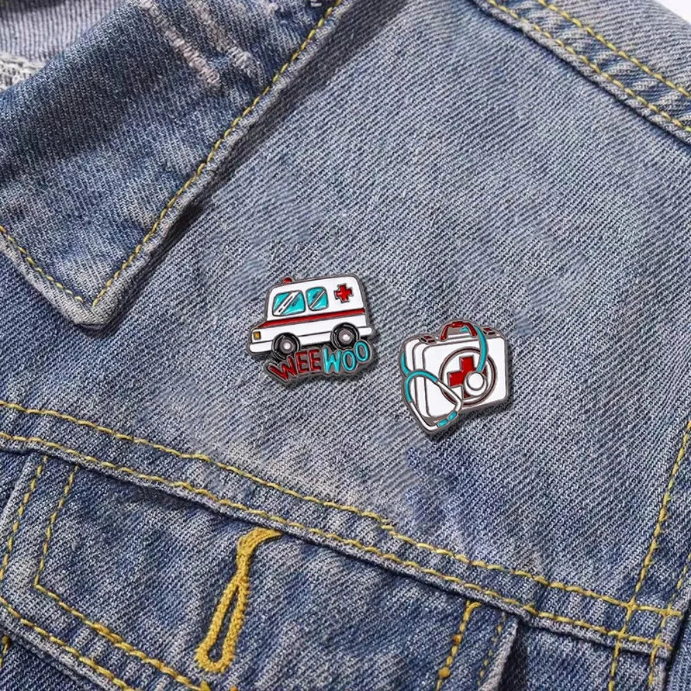 Funny Hospital & Nurse Brooch Set