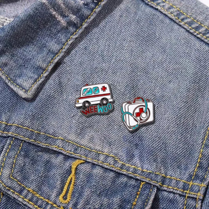 Funny Hospital & Nurse Brooch Set